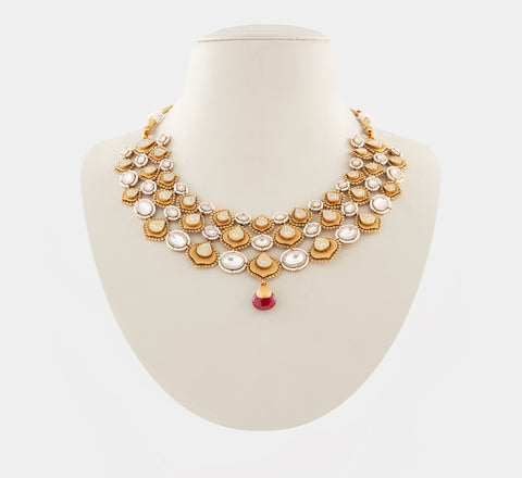 Vibrant kundan necklace