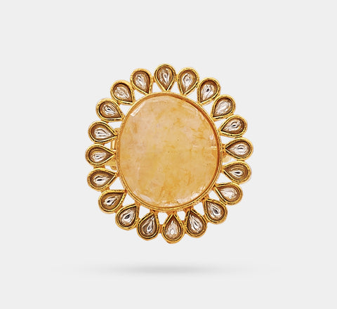 Semi precious stone floral ring