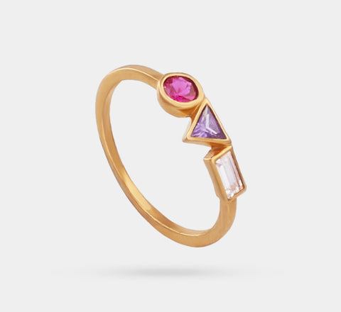 Minimalist colourstone ring