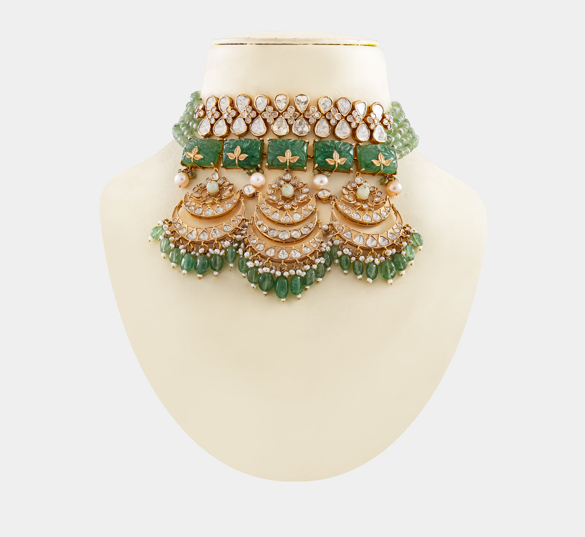 Polki & aventurine statement necklace