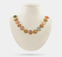 Exquisite floral precious stone necklace