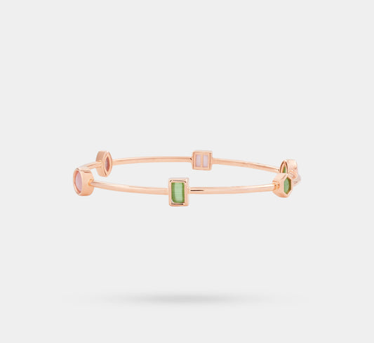 18Kt colour stone bangle