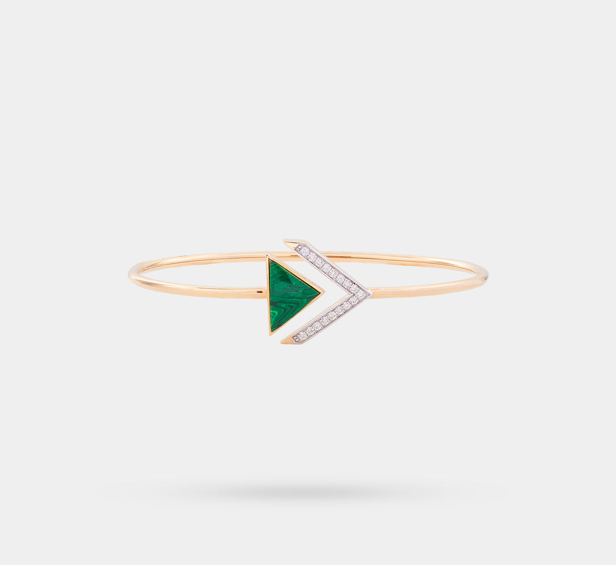 Malachite Studded Diamond Bangle