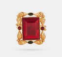 Antique finish red stone ring