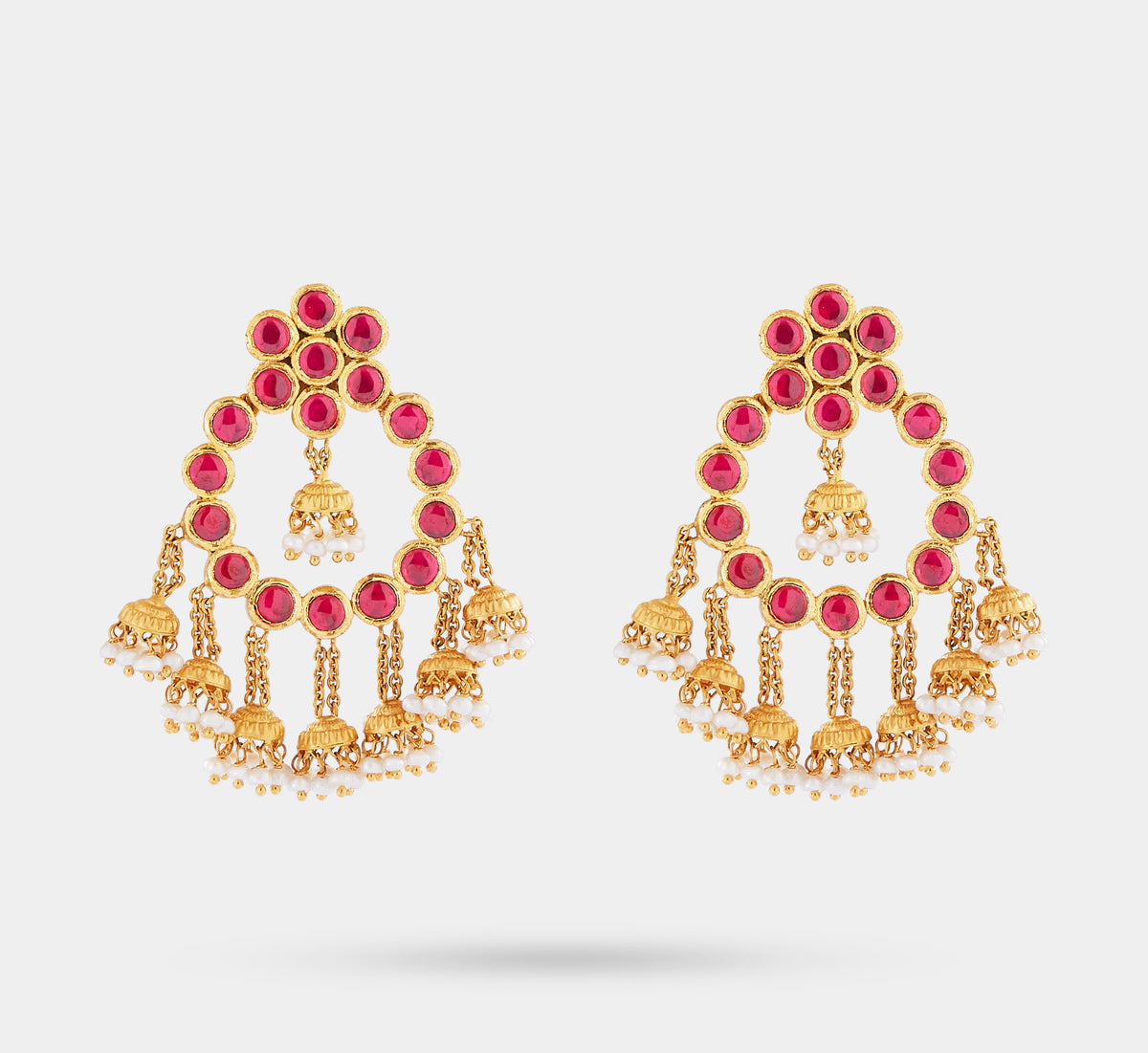 Beautiful kundan earrings with pearl hanging