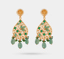 Antique finish stone studded earrings