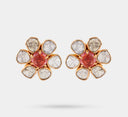Tourmaline Studded Polki Diamond Earrings