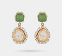 Glistening Emerald Polki Earrings